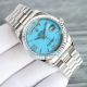 Swiss Replica Rolex Day-Date Turquoise Dial Stianless Steel Presidential Bracelet Watch (2)_th.jpg